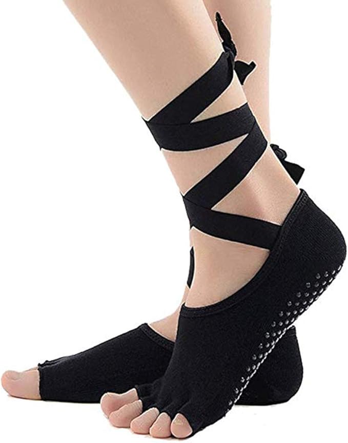 Calzini Antiscivolo Yoga Donna 2 Paia | Con Cinturino E Grip In Silicone | Per Pilates, Danza E Fitness - Foto 7