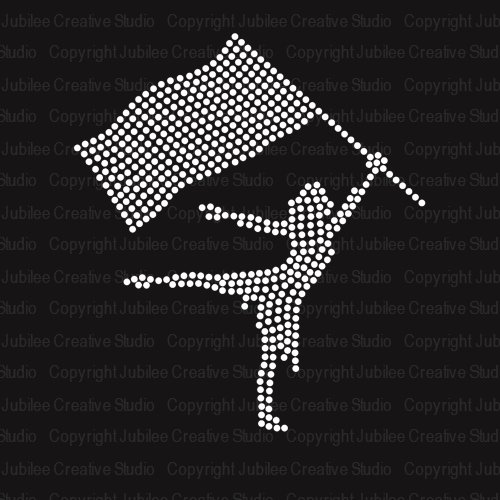 Color or Winter Guard Silhouette Iron On Rhinestone Crystal T-shirt Transfer by JCS Rhinestones
