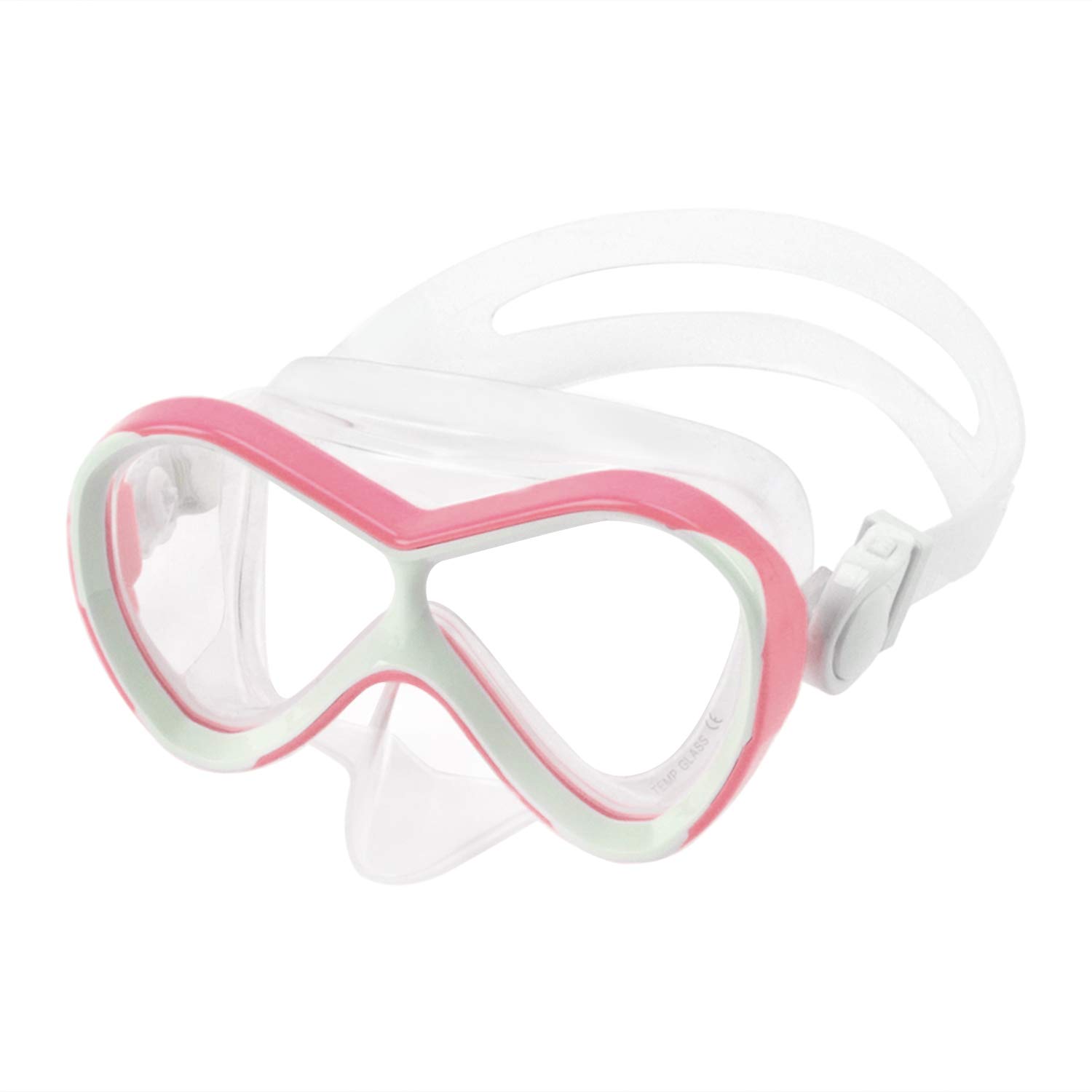 Moonlove Kids Children Silicon Diving Glass Snorkeling Goggles Boys Girls Diving Masks with Wide Anti-Fog Clear Lens,No Leaking Waterproof Adjustable Swimming Glasses (Transparent Pink)