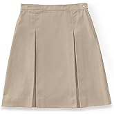 Classroom Uniforms Girls Longer Length Kick Pleat Skirt School Uniform Skirt with Button Waist & Side Zip Classic Fit