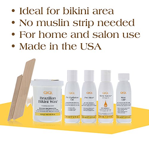 GiGi Brazilian Bikini Waxing Microwave Formula, Home Hair Removal Kit