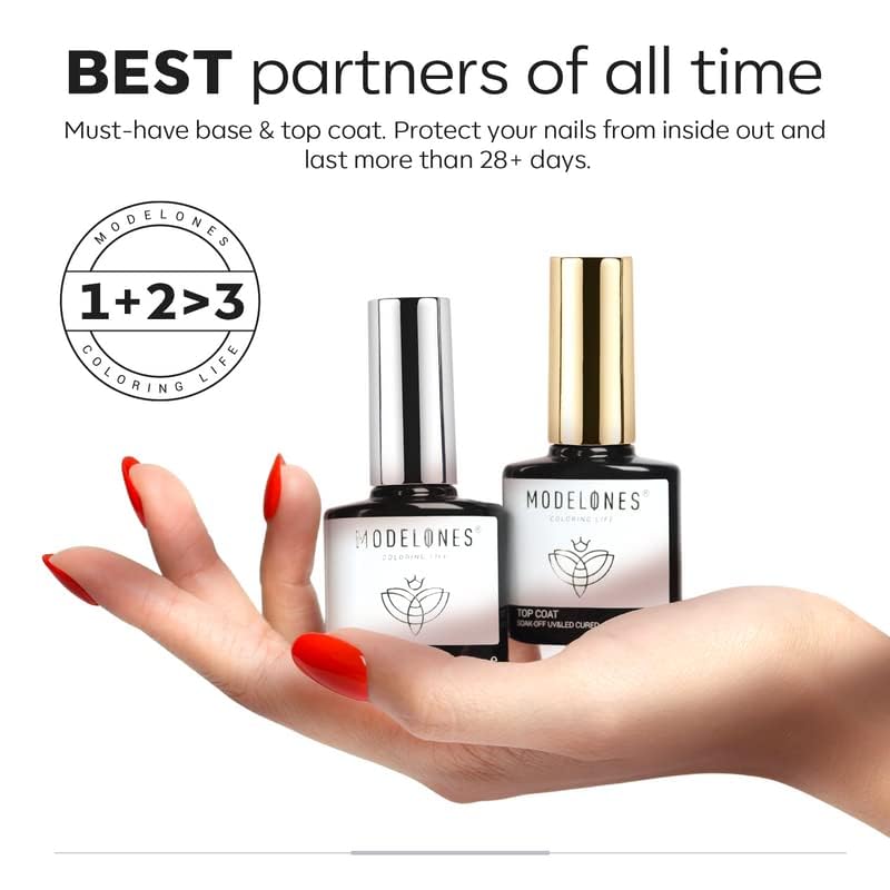 modelones Builder Nail Gel with Gel Top and Base Coat, 3Pcs Clear Builder Nail Kit for Thickening Apex Building Extension Rhinestone Gel Tips Glue, U/V LED Lamp Cured for Home DIY Salon Girls - Image 7