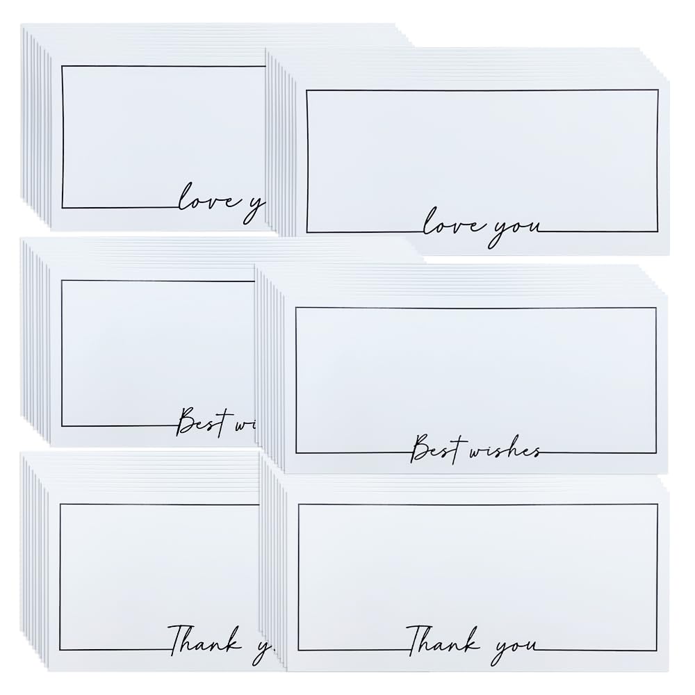 WYAN 60 Pcs 20.4 * 9.4 CM Message Cards, Gift Notes, Thank You Cards, Blank Business Inserts, Perfect for DIY Graffiti Messages and Creative Projects (Compatible with Envelopes) — image 1