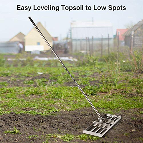 Leveling Lawn Rake Stainless Steel 30'' x 10'' Lawn Leveling Tool