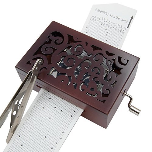 Wingostore Creative Engraved Wooden Music Box 30 Note movement DIY