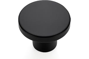 Ravinte 25 Pack Matte Black Round Cabinet Knobs Solid Dresser Knobs Drawer Pulls Black Cupboard Knobs for Modern Kitchen Cabi