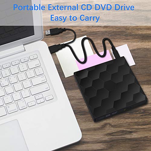 External CD/DVD Drive USB 3.0 Portable Burner Optical Drive CD+/-RW DVD +/-RW Compatible with Mac Macbook Pro Air iMac and laptop