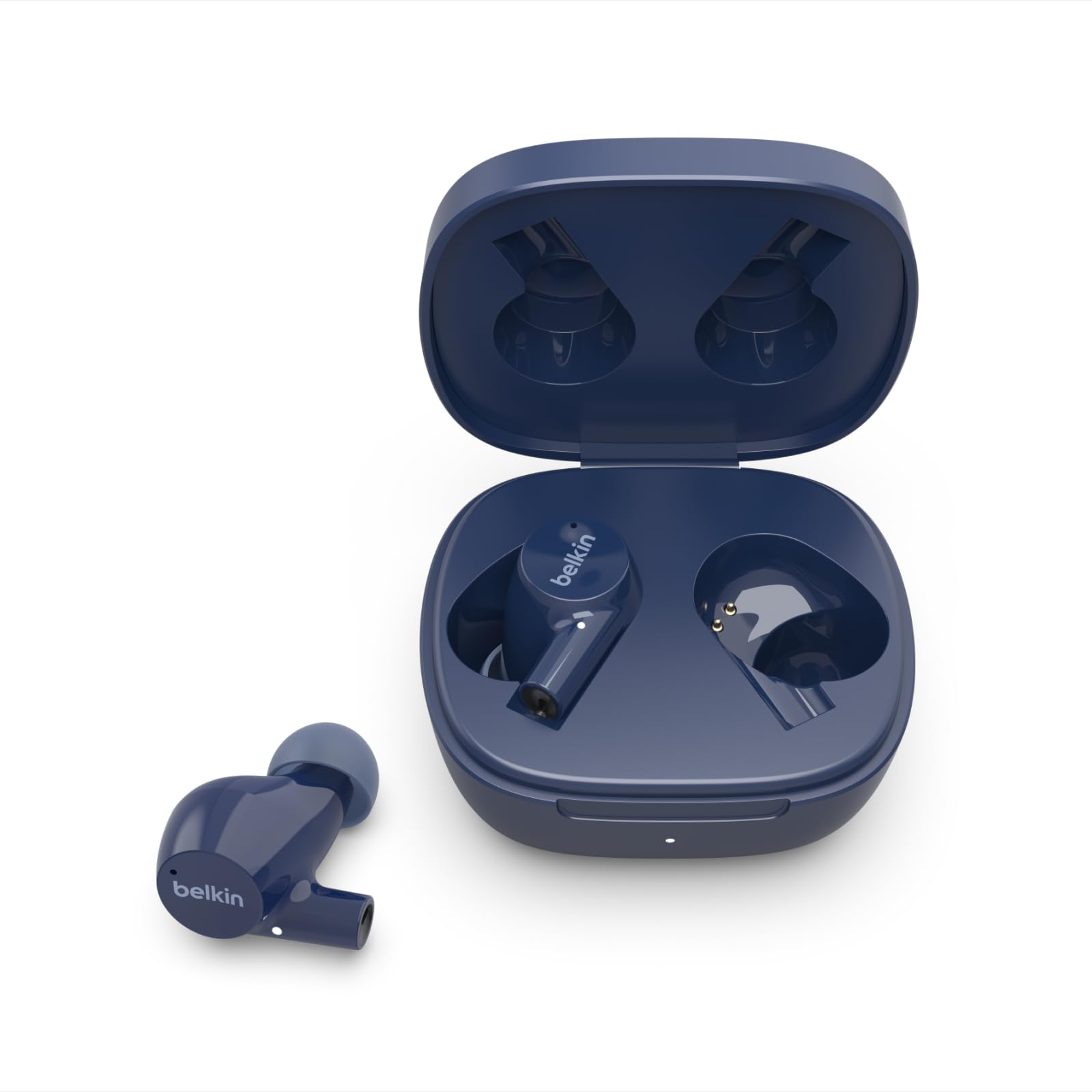 Belkin Wireless Earbuds, SoundForm Rise True Wireless Bluetooth 5.2 Earphones with Wireless Charging, IPX5 Sweat and Water Resistant, With Deep Bass for iPhone, Galaxy, Pixel and More - Blue