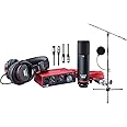 Focusrite Scarlett Solo Studio 3rd Gen USB Audio Interface and Recording Bundle with Boom Microphone Stand, Microphone Cables and Pop Filter (5 Items)