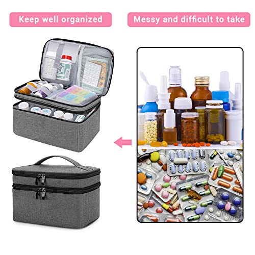 Medicine Organizer and Storage Bag Empty, Family First Aid Box, Pill Bottle Organizer Bag for