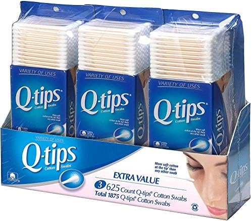Q-TIPS SWABS Cotton Swabs, Club Pack 625 ct, Pack of 3