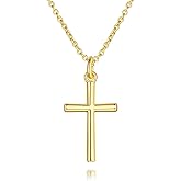 AMELINE 14K Gold Cross Necklaces for Women Gold Cross Chain Minimalist Pendant Small Necklace for Women Jewelry