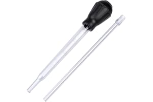 Dannisly Manual Fish Tank Water Changer Aquarium Dropper, 30ml Aquarium Gravel Cleaning Straw, Black Fish Tank Cleaning Waste Remover, Multifunction Aquarium Dropper Pipette Feeder with Extension Tube