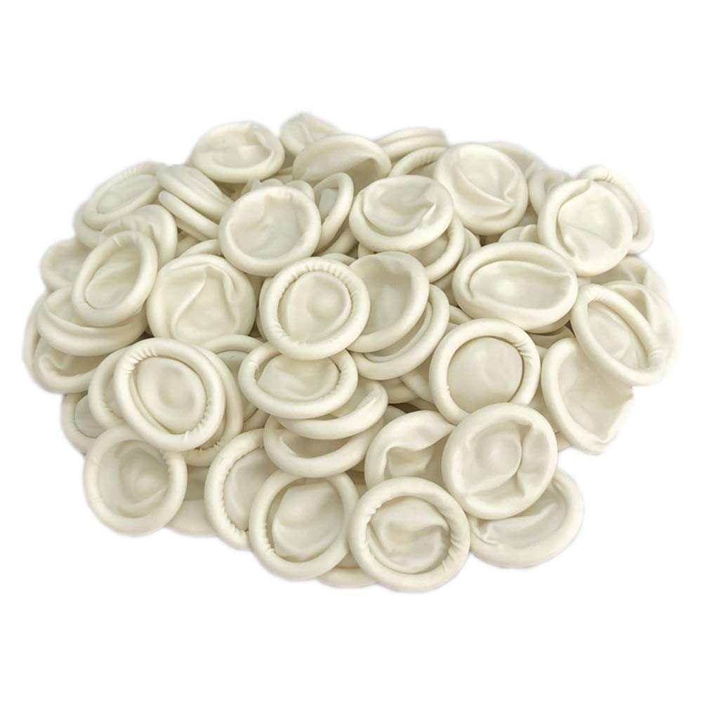 Lansonee 125 Pcs Latex Finger Cots, Disposable Anti-Static White Finger Sleeves, Protective Gloves for Electronics Repair, Crafting, Injuries & Laboratory Use