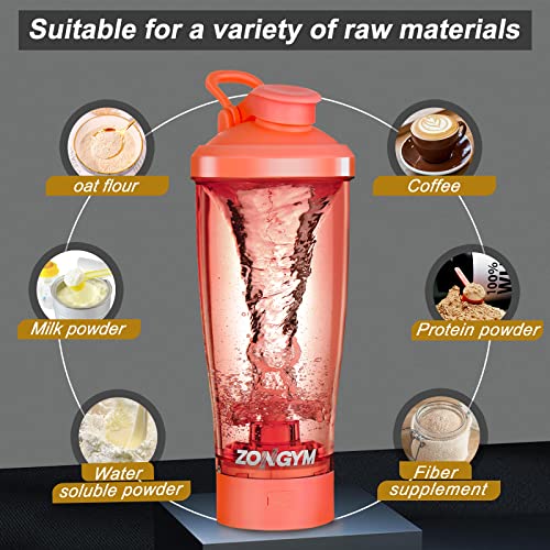 Electric Protein Shaker Bottle, 24 Oz USB Rechargeable Blender Bottles