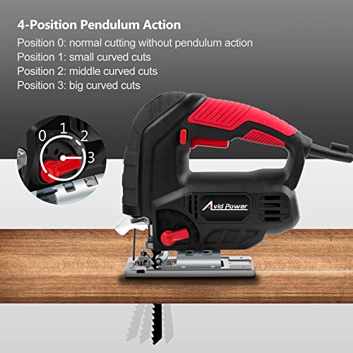 Jigsaw, AVID POWER 5.0A 3000 SPM Jig Saw with Variable Speed, Bevel