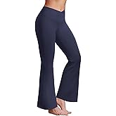 BRXL Flare Leggings for Women V Cross Over High Waisted Wide Leg Yoga Pants Bell Bottom Gym Workout Pants Tummy Control