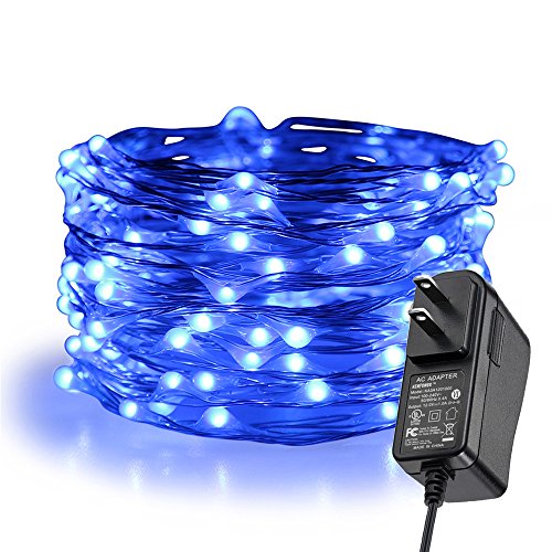 ER CHEN Fairy Lights Plug in, 33Ft/10M 100 LED Silver Coated Copper