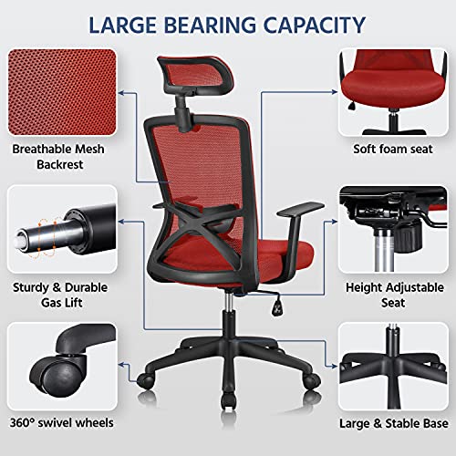 Yaheetech Office Chair Ergonomic Mesh Desk Chair, Adjustable Computer