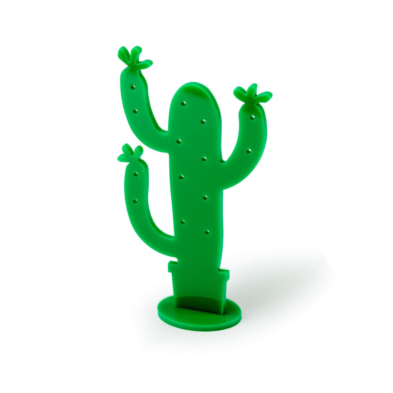 TIELO Cactus Earring Display Stand Acrylic Stud Earring Holder Jewellery Rack (Green)