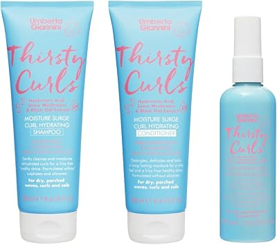 Umberto Giannini Thirsty Curls Kit Hydrating Shampoo Conditioner Mask Lotion