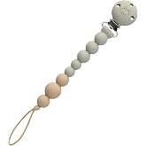 Loulou Lollipop One-piece OneC Silicone Pacifier Clip Baby Pacifier Holder | Grey, Pacifier clips for boys, Toy straps, Binky leash, Nickel Free, Soft Touch, Lightweight, Dishwasher Safe