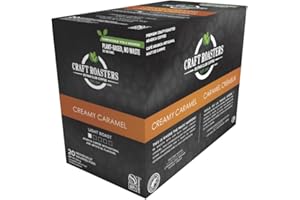 Club Coffee Craft Roasters Creamy Caramel - Flavoured Light Roast Single Serve Coffee K-Cup Pods, Compostable Coffee Pods, Ke