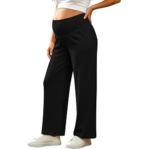 Maternity Pants Plus Size Wide Leg Pants for Women Casual Pregnancy Clothes | Maternity Clothes,Business Casual Clothing,Preg