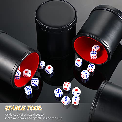 Skylety 6 Pieces PU Leather Dice Cups PU Leather Dice Rolling Cup Set