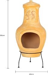 Charles Bentley Large Terracotta Chiminea Patio Heater Wood Burning Rustic view 7