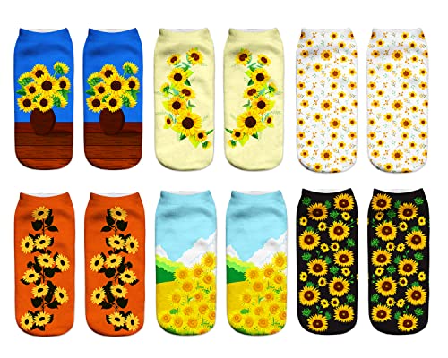 Benefeet Womens Crazy Sunflower Ankle Socks