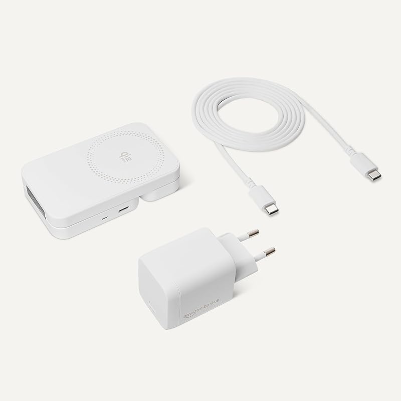 Station de Recharge sans Fil 3 en 1 25 W certifiée Qi2.2, Support Pliable Compatible MagSafe pour iPhone 17/16/15/14/13/12, Apple Watch, AirPods, avec Adaptateur 45 W, Blanc