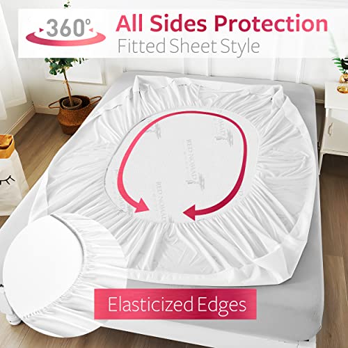 Red Nomad Waterproof Mattress Protector, Complete Bed Mattress Cover