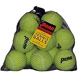 Penn Pressureless Tennis Balls - Non-Pressurized Training / Practice Tennis Balls - Mesh Bag of 12