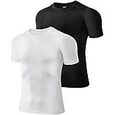 Tigersay Men's Compression Shirts, Short Sleeve T-Shirt Athletic Compression Tops Workout Sports Base Layer Undershirt