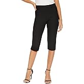 Ginasy Capri Pants for Women Casual Summer Dressy Pull On Stretch High Waisted Crop Work Leggings with Pockets