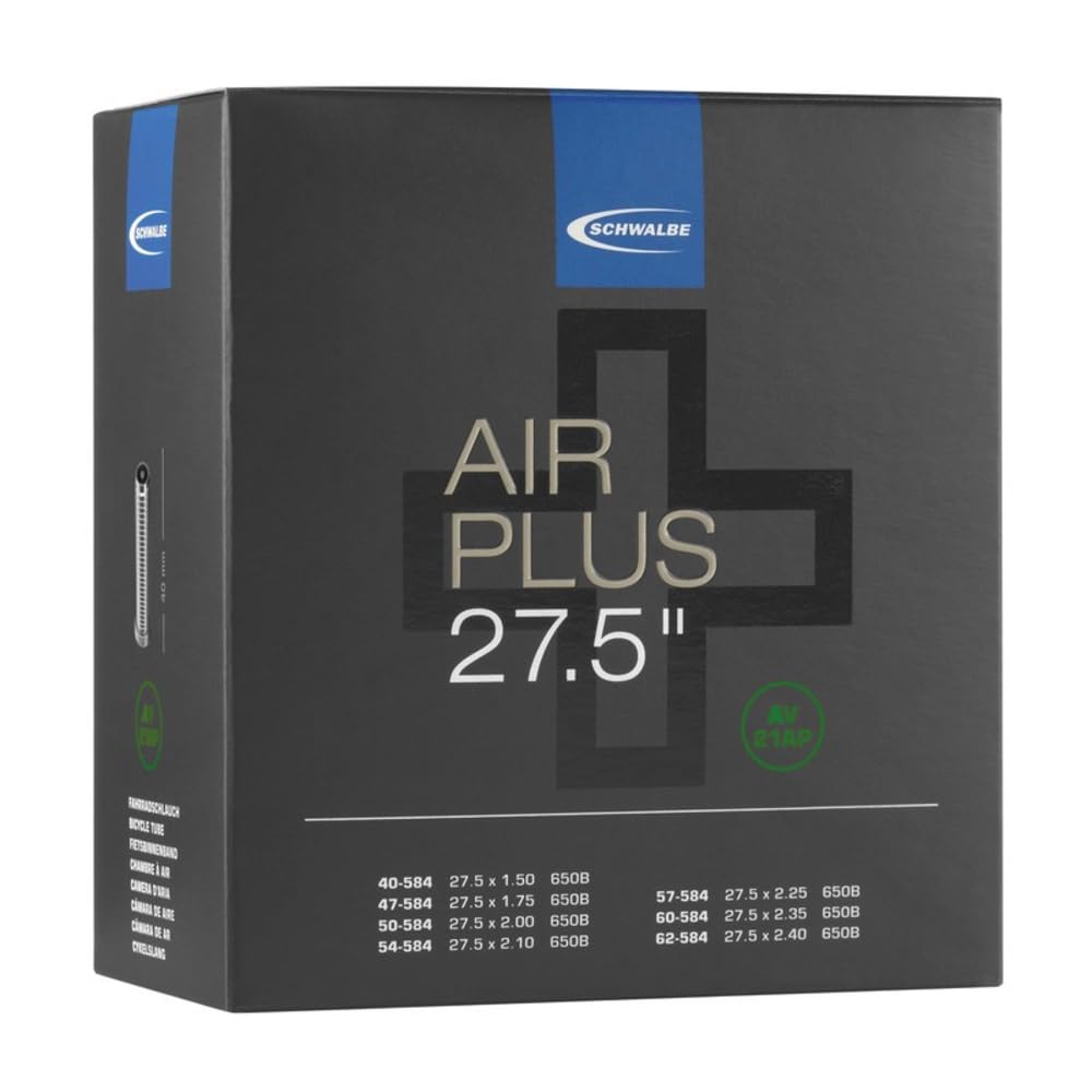 Schwalbe Tire Tube, Black, Presta, 27.5 inches, Air Plus