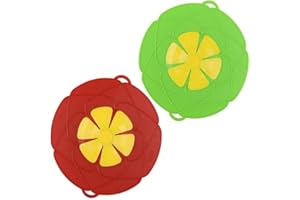 2Pcs Spill Stopper Lid Cover, Boil Over Safeguard, 10.2 inch Silicone Spill Stopper Pot Pan Lid, Multi-Function Cooking Tool,