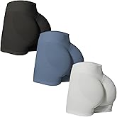 3 Piece Workout Shorts Womens Scrunch Butt Lifting Impact Shorts Seamless Yoga Gym Boom Booty Short Running Pants