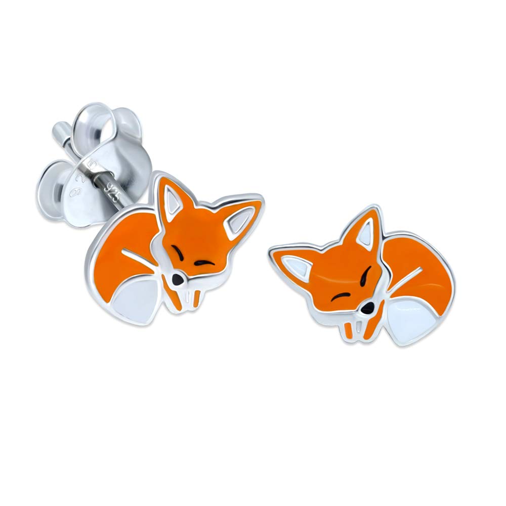 Sleeping Fox Earrings - Sterling Silver