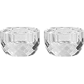 Crystal Candle Holders Set of 2, Tea Wax Ultra Elegant & Modern Centerpiece Home Décor,Wedding