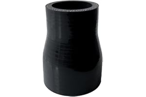 Haturmyko ID 1.75" to 2" Silicone Reducer Coupler Hose, 3" Length Universal 4-Ply Reinforced Straight Silicone Hose Turbo Intake Coupler Intercooler Pipe Black