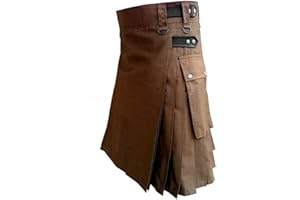 USNSM Utility Kilts for Men,2022 Newly Scottish Skirts Modern Jeans Hybrid Kilt Traditional Pleated Kilt