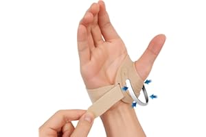 FORTEMOTUS CMC Thumb Brace - CMC Joint Support Stabilizer: for Thumb Joint Pain, Tendonitis, Osteoarthritis, Instability, Lightweight & Adjustable Thumb Support Brace for Men Women Beige, Right Hand