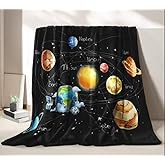 Trehxr Space Throw Blanket for Kids Boys and Girls-50 X60 Soft Planets Blankets Solar System Lightweight Flannel Blanket for Sofa Bed Couch