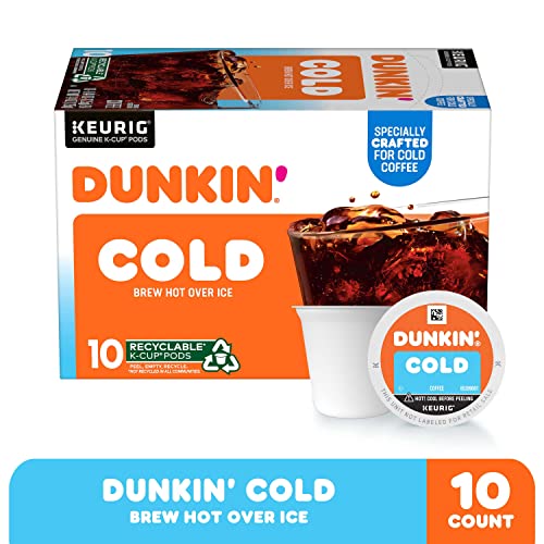 DUNKIN’ COLD ICED COFFEE, KEURIG K-CUP PODS, 10 COUNT BOX