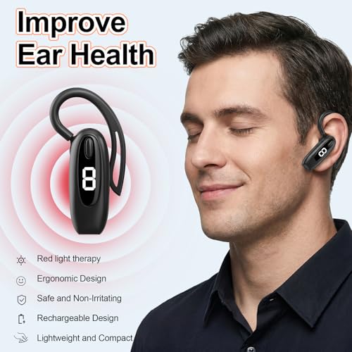 Mango Moon 8-Minute Tinnitus Relief Device,Red Light Therapy for Ears,Promotes Blood Circulation 850 nm Portable Infrared Headphones,Tinnitus Relief and Ear Canal Inflammation Relief