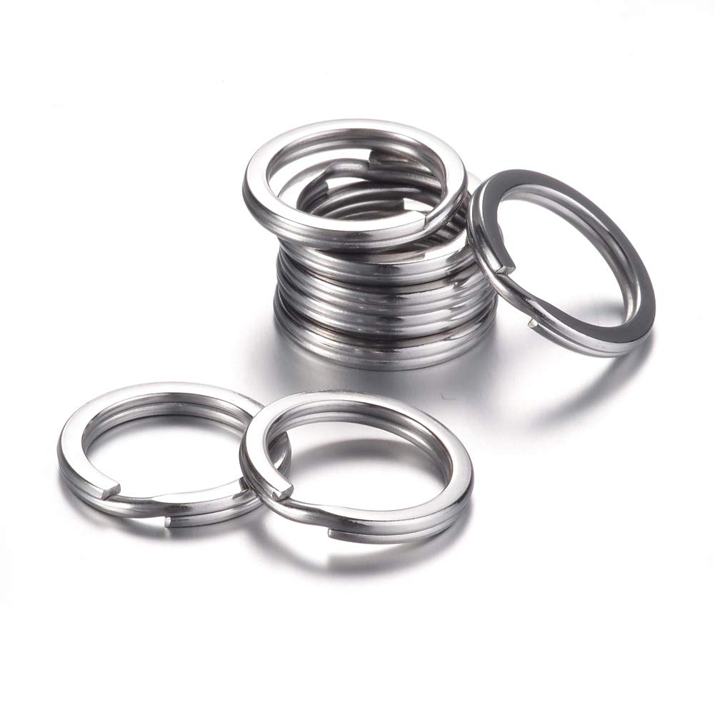 Photo 1 of 100Pcs Stainless Steel Split Key Chain Ring 0.8"(20mm) Round Double Loops Jump Rings for DIY Jewelry Making