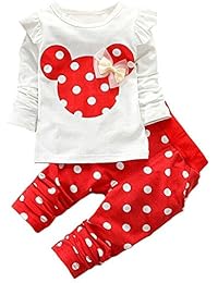 Cute Toddler Baby Girls Clothes Set Long Sleeve T-Shirt and Pants Kids 2pcs Outfits