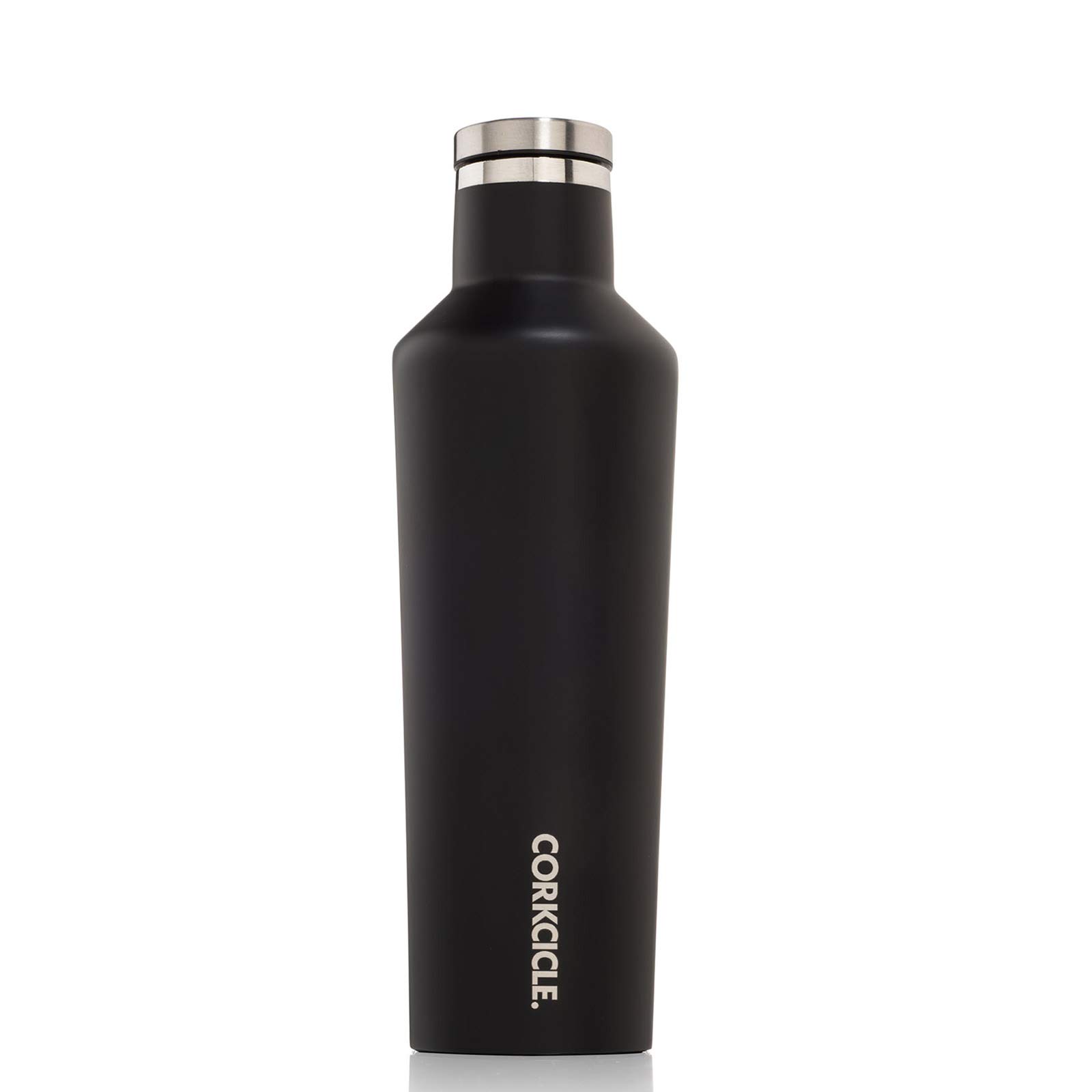 Corkcicle Canteen - Triple Insulated Stainless Steel Water Bottle with Straw - Keeps Cold for 25+ Hours and Hot for 12 Hours - Leakproof, Reusable, Dishwasher Safe - Matte Black, 475ml/16oz — image 1